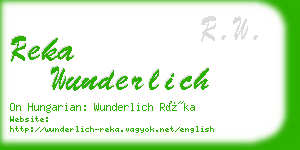 reka wunderlich business card